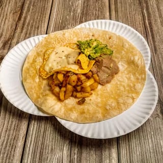 Guacamole Breakfast Burrito with Vegan Eggs