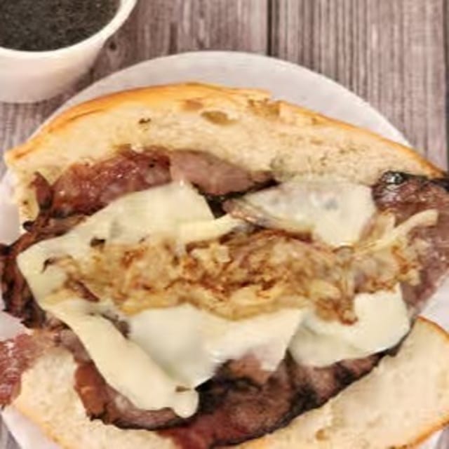 Roast Beef French Dip Sandwich.