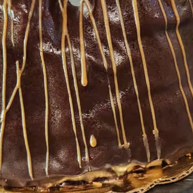 Vegan Peanut Butter Mousse Bomb Cake.