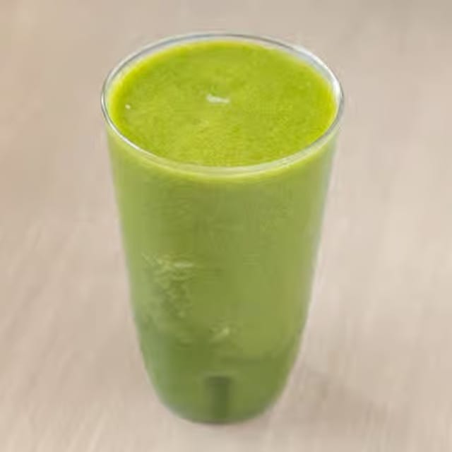 K. Mango, Peach, Ginger, Kale & Apple Juice.
