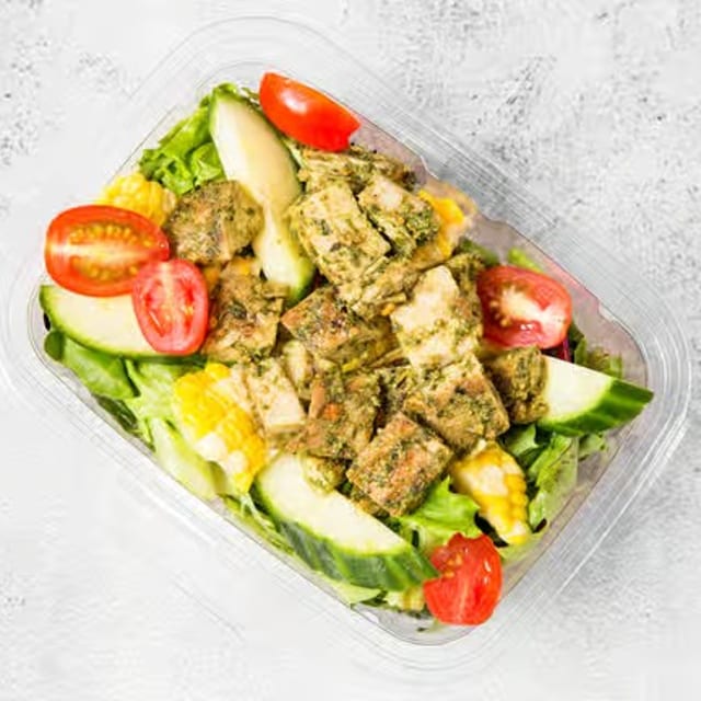 Pesto Chicken with Baby Kale Salad.