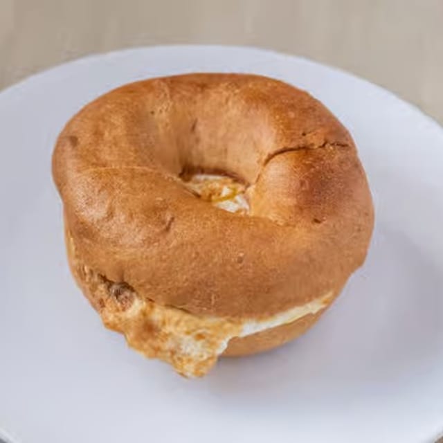 Organic Egg on Gluten-free Bagel.